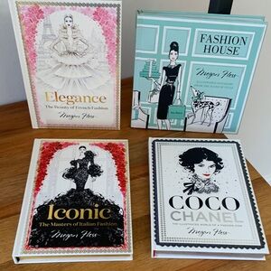 Fashion Book Set - Elegant Black, White, and Pink Covers
